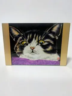 油彩画 猫と富士山 アート作品 富士山と猫の絵アート - メルカリ