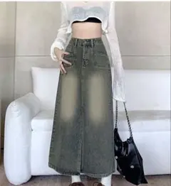 グレー デニム タイトスカート L24時間以内発送