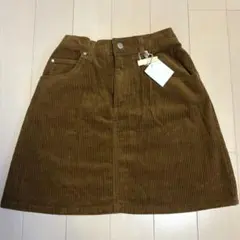 NICE CLAUP ベロア生地 コーデュロイミニスカート ブラウン Mサイズ