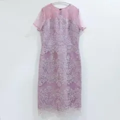 グレースコンチネンタル フラワーレースタイトワンピース 刺繍 花柄 3D