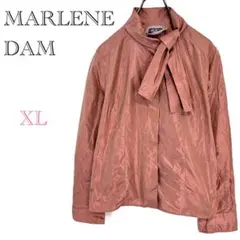 ▼マーレンダム【XL】シルクブラウス 絹100％ リボン付き エレガント 光沢感