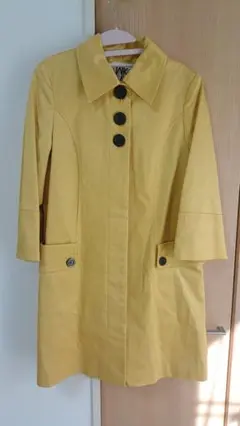 MK MICHEL KLEIN イエロー ボタン付きロングコート　サイズ38