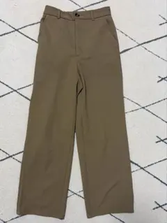 GU ブラウン ワイドパンツ ゴムウエスト