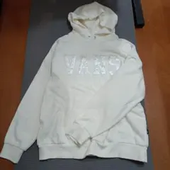 VANS ホワイト フード付きパーカー