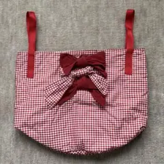 PINK HOUSE リボン付きトートバッグ 赤チェック