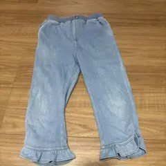 プティマインライトブルー フリル裾パンツ 120センチ