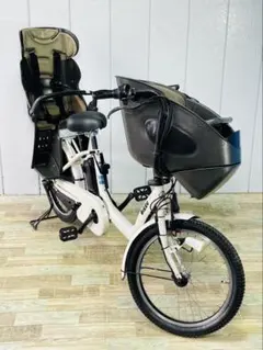 3人乗り用チャイルドシート付きbikke POLAR e E.XBKブルーグレー