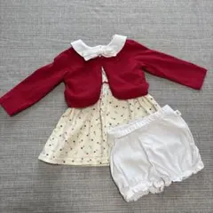 【美品】着用１回のみ80サイズ｜組曲 ワンピース＋ボレロ＋ブルマ 3点セット