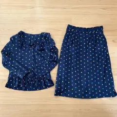 スーツ セットアップ ネイビー ドット レトロ オーダーメイド