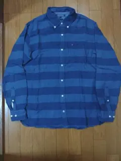 TOMMY HILFIGER プレミアムリネンシャツ ストライプ　L