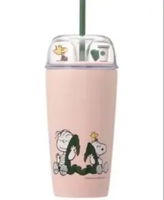 スタバ　スヌーピーコラボ　ステンレスタンブラー473ml ストロー付き 箱無し