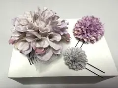 コサージュセット パステルカラー ヘアコーム付き