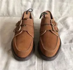 フェラガモ ダブルモンク Uチップ スエード ブラウン 5