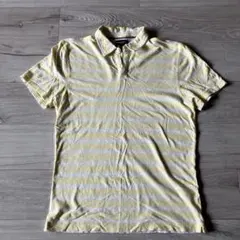 BANANA REPUBLIC スキッパーポロシャツ ボーダー イエロー L