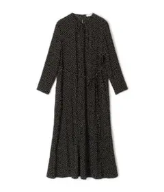 Ballseyランダムプリーツドットプリント ソフトマーメイドワンピース