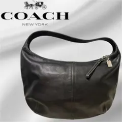 COACH オールドコーチ エルゴハーフムーン ブラックオールレザーY2K 