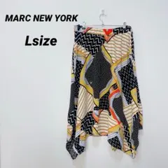 MARC NEW YORK 【L】ジオメトリック フレアスカート カラフル 薄手