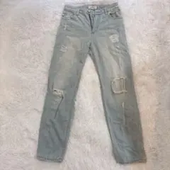 【美品】ダメージ　デニム　ジーパン　ジーンズパンツ　綿100% レディース