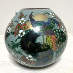 九谷焼　花瓶　勇峰作　高さ20cm 直径23㎝