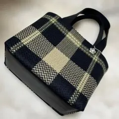 帆布使いトートバッグ=秋・冬バージョンキューブ