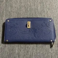 ネイビー エンボス加工 長財布