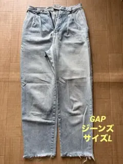GAPライトブルーフリンジデニムパンツ　Lサイズ