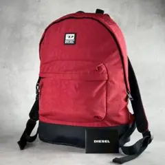 美品　ディーゼル　リュック　バックパック　ナイロン　ワンポイントラバーパッチ　赤
