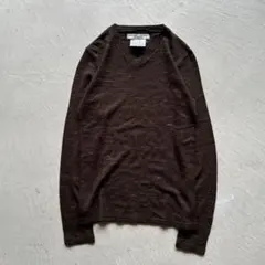 JOHN SMEDLEY ダークブラウン Vネック セーター ニットM - メルカリ