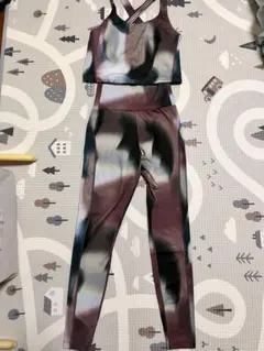 Real Stone ヨガウェアセット ミディアムトップ＋フルレギンス Sサイズ