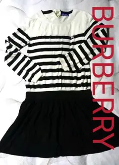 バーバリー・ブルーレーベル カシミア混 ニットワンピース 38