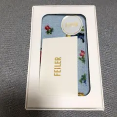 値下げ！FEILER 花柄　ミニハンカチ ハイジ　水色　箱入り
