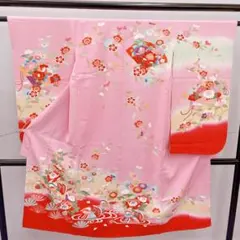 BY☆4954☆ 子供着物 七五三 女の子 四つ身 襦袢付き 絞り染め 美品