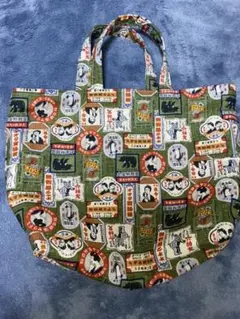 レトロ柄ハンドメイドトートバッグ