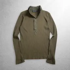 archive stand collar ribbed henley tee