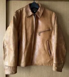 Prastical Leather レザージャケット キャメル ライダース - メルカリ