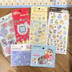 4サイズステッカーズ他 たまごっち ポケモン ディズニー クレしん シールセット