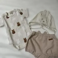 petit main ミッフィーのロンパースセット
