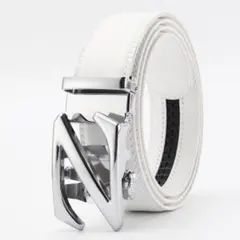 Zベルト ホワイト 120cm ゴルフ メンズ シルバー スライドアジャスター