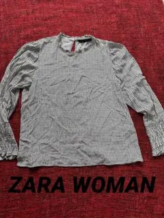 ZARA WOMAN 長袖 チェック柄 シャツ