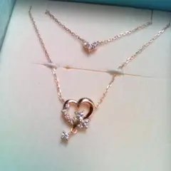 値下！カナル４℃★シルバーネックレス　ハート　2本セット