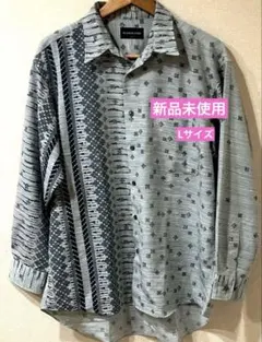 MAIAMI PLAYBOY カジュアルシャツ Lサイズ ブルーグレー系