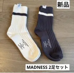 【新品】MADNESS ソックス 2足セット グレー×白　ストリート