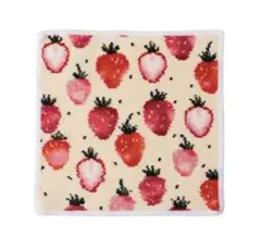 フェイラー　ストロベリードット　ハンカチ　アイボリー