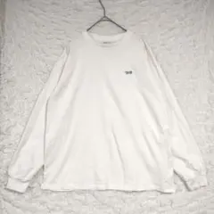 コーエン coen 青い狐 ポイント刺繍 ホワイト長袖Tシャツ M カジュアル