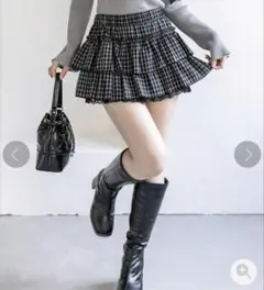 clear フリルミニスカート チェックのサムネイル