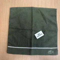 【新品未使用】LACOSTE ハンカチ タオルハンカチ カーキ ワニロゴ