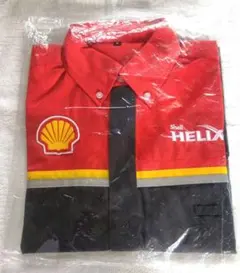 ✿新品•未使用✿昭和シェル石油ユニホーム半袖シャツSサイズ　赤希少品レア
