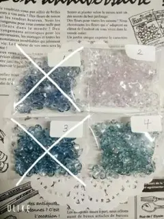 ❤50個150円手染め&スプレー塗装4弁クリアフラワービーズ❤