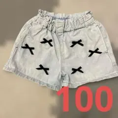 アプレレクール　リボンショートパンツ　女の子　100 デニム