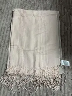 薄いピンク フリンジ付きストール 約70cm x 190cm